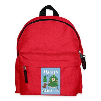 Cute Christmas Tree Illustration - Kids' Backpack - red - Front