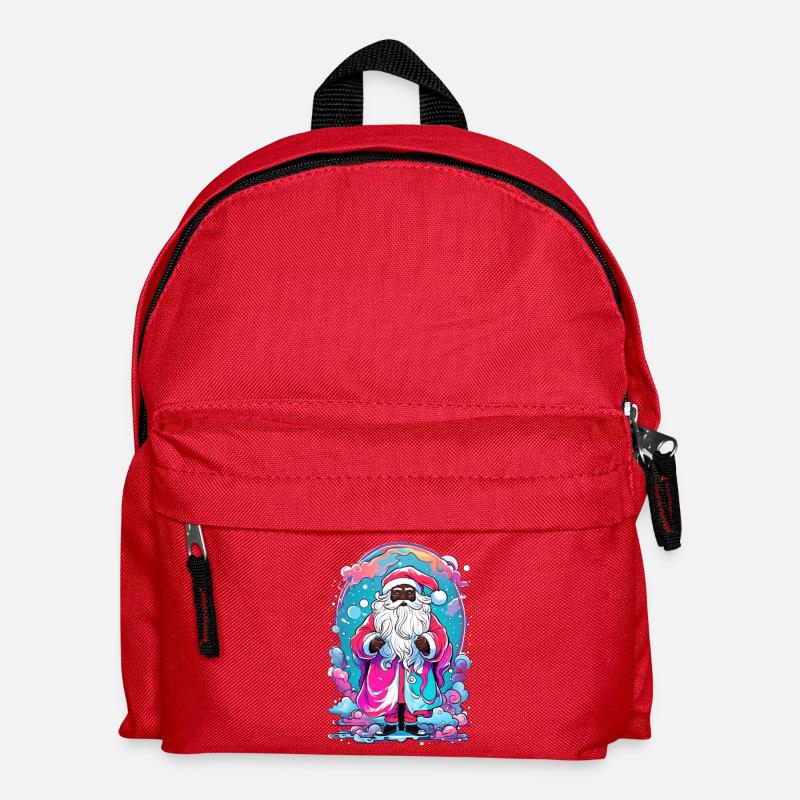 Farbiger Weihnachtszauber mit Schneemann - Kinder Rucksack - Rot