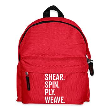 Scher-Spin-Ply-Gewebe - Kinder Rucksack - Rot - Vorne