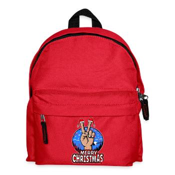 Merry Christmas Peace Sign Motif - Kids' Backpack - red - Front