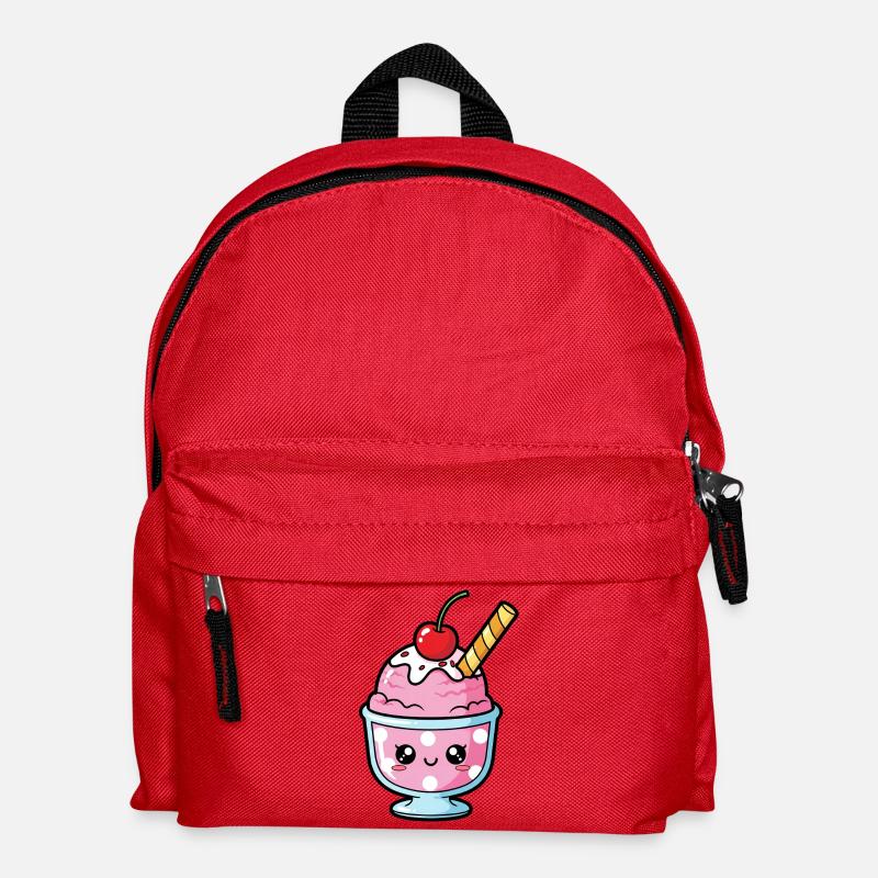 Kawaii Pink Sundae Cup - Kinder Rucksack - Rot