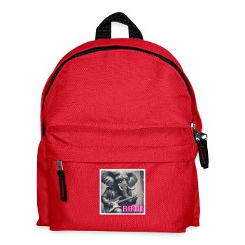 Elefant mit Anzug und Gitarre - Kinder Rucksack - Rot - Vorne