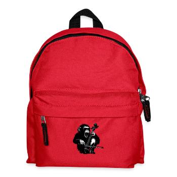 Wilder Affen Cellist - Kinder Rucksack - Rot - Vorne