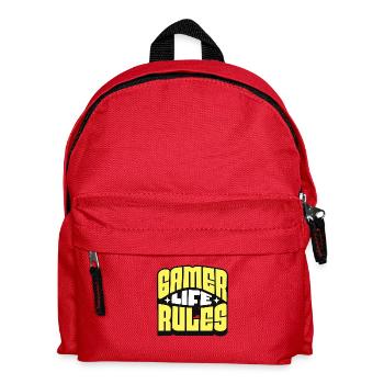 Gamer Life – Rules of a Real Gamer - Kids' Backpack - red - Front