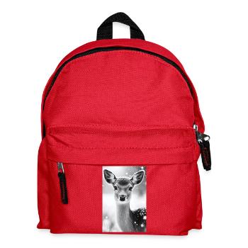 Tranquil Deer in Snowy Forest - Kids' Backpack - red - Front
