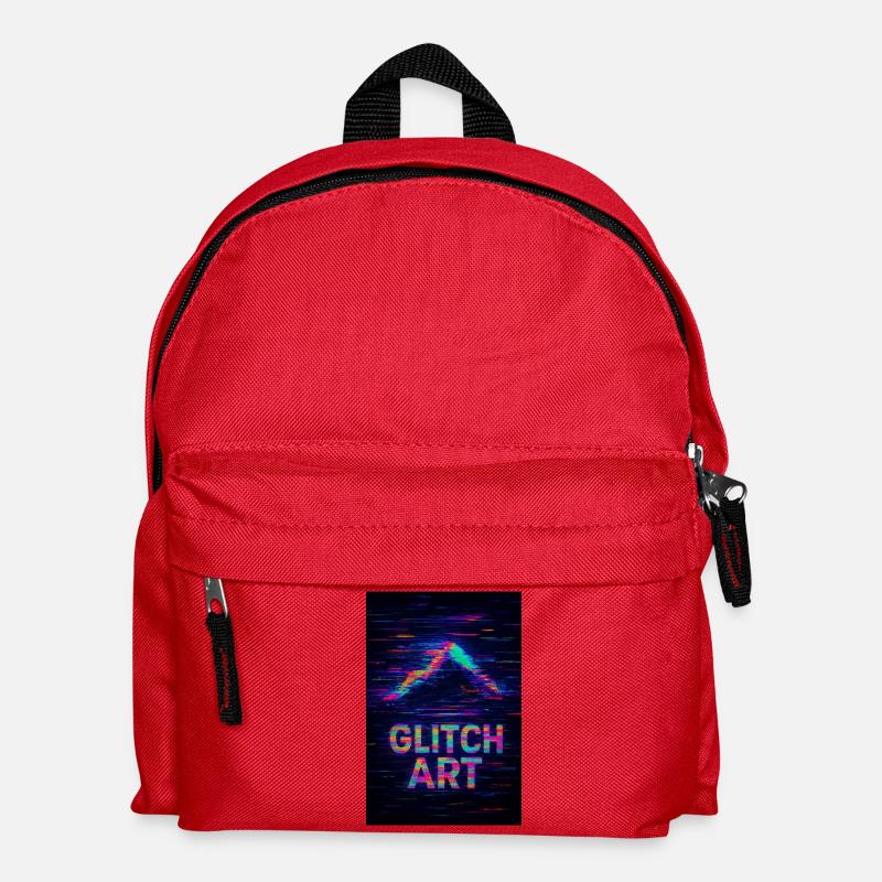 Glitch Art - Kids' Backpack - red