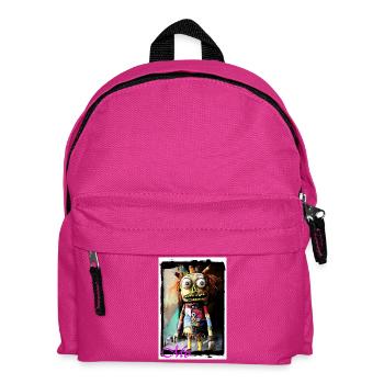 Poupée de chiffon colorée faite à la main, art urbain de rue - Sac à dos Enfant - fuchsia - Devant