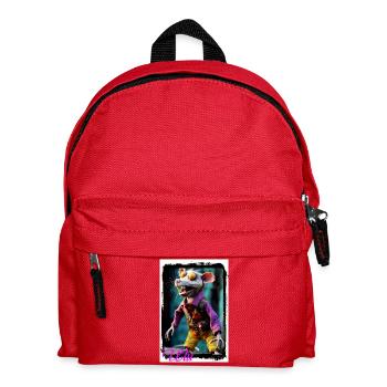 Expressive rat character with colorful clothes - Kids' Backpack - red - Front