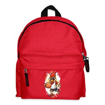 Basketball chicken with glasses - Kids' Backpack - red - Front