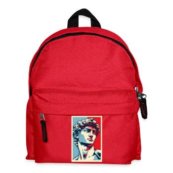 David Michelangelo in Pop Art: Blue-Red Portrait - Kids' Backpack - red - Front