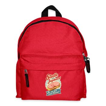 Stulle mit Jagdwurst - Kinder Rucksack - Rot - Vorne