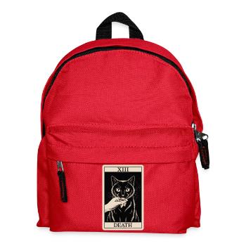 Vintage Tarot Card Black cat - Kids' Backpack - red - Front