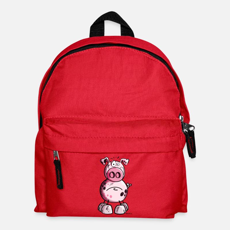 Lustiges Schwein - Kinder Rucksack - Rot