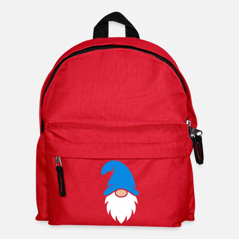 Azurblauer Gnom bärtiges Symbol - Kinder Rucksack - Rot