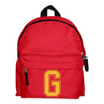 Monogram Red Yellow College House Initial G - Kids' Backpack - red - Front