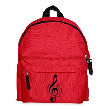 Notenschlüssel Musik - Kinder Rucksack - Rot - Vorne