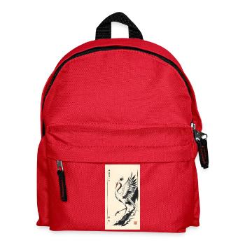 Kranich - Kinder Rucksack - Rot - Vorne