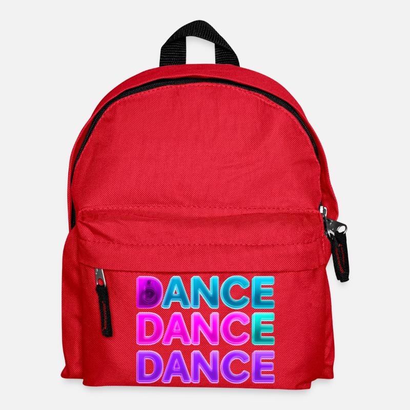 DANCE DANCE DANCE – Neon 80s with speakers - Kids' Backpack - red