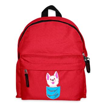 West Highland Terrier - Kinder Rucksack - Rot - Vorne