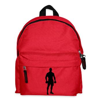 silhouette muscle dumbbell man Strong - Kids' Backpack - red - Front