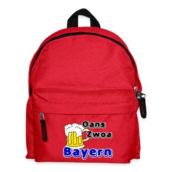Oans Zwoa Bayern Bier Geschenk - Kinder Rucksack - Rot - Vorne