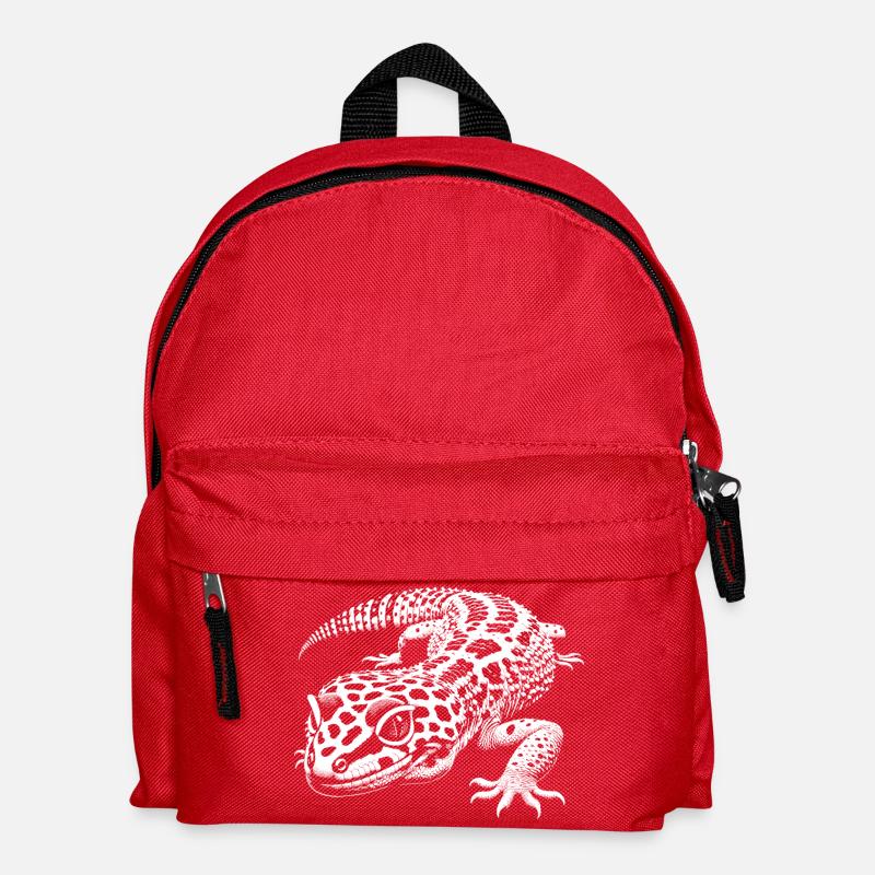 Leopardgecko - Kinder Rucksack - Rot