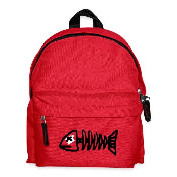 fish skeleton - Kinder Rucksack - Rot - Vorne