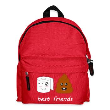 Toilet paper and poop - Kids' Backpack - red - Front