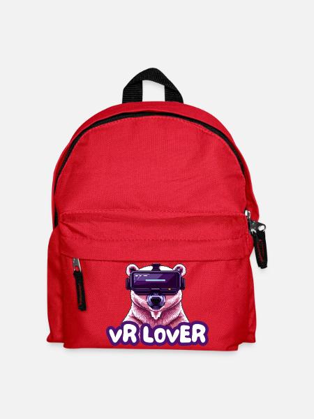 VR Bear with Virtual Reality Glasses - Kids' Backpack - red