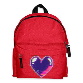 Cœur glitch néon Pixel Amour Nerd - Sac à dos Enfant - rouge - Devant