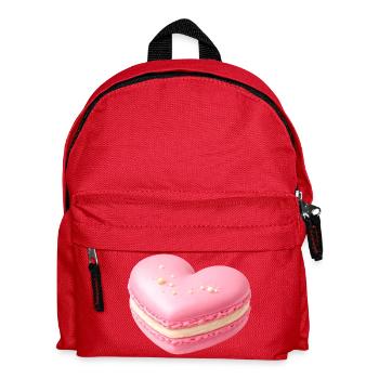Macaron Herz Pastell Geschenk  - Kinder Rucksack - Rot - Vorne