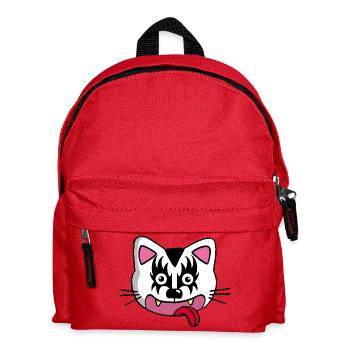 Süße, aber dämonische Katze - Kinder Rucksack - Rot - Vorne