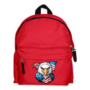 USA Fahne und USA Adler - Kinder Rucksack - Rot - Vorne
