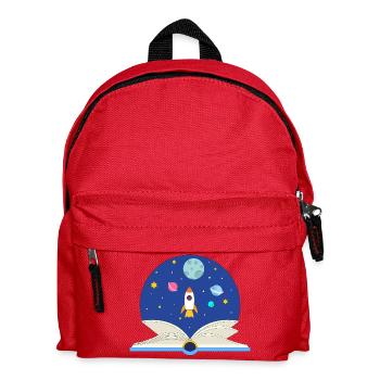 Open Book with Space Scene, Imagination and Advent - Kids' Backpack - red - Front