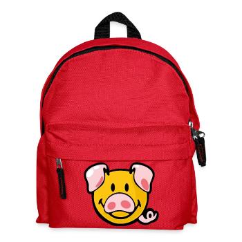 Smiley Pig - Kinder Rucksack - Rot - Vorne