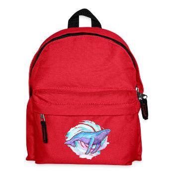 Buckelwal Aquarell - Kinder Rucksack - Rot - Vorne