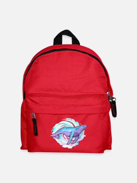 Buckelwal Aquarell - Kinder Rucksack - Rot