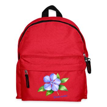 Vinca Minor - Watercolor botanical illustration - Kids' Backpack - red - Front