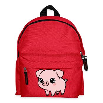 Kawaii Schwein Niedlich - Kinder Rucksack - Rot - Vorne