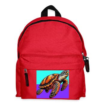 Schildkröte - Kinder Rucksack - Rot - Vorne