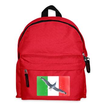 Italien Flagge Italienliebe Möwe - Kinder Rucksack - Rot - Vorne