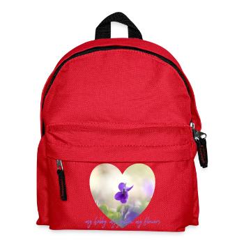 Cœur violet fleur violette mon jardin mon hobby - Sac à dos Enfant - rouge - Devant