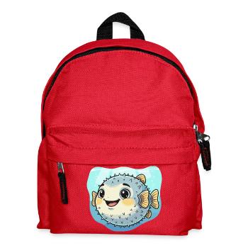 Puffer Fish Kawaii Underwater Delight - Kids' Backpack - red - Front