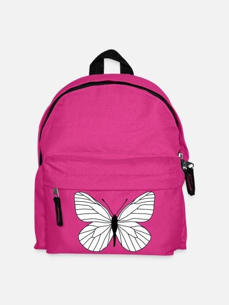Butterfly white - Kids' Backpack - fuchsia