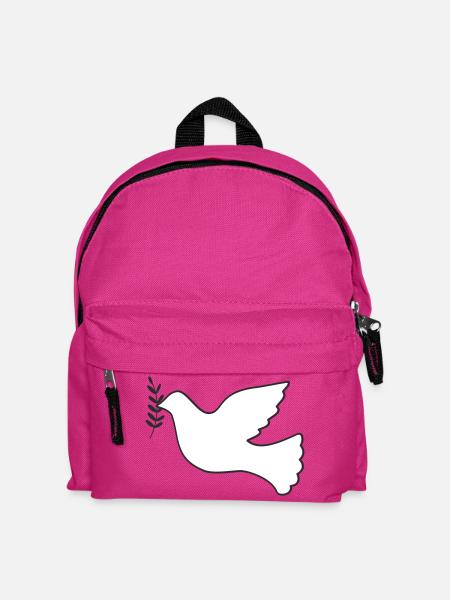 Friedenstaube mit Zweig - Kinder Rucksack - Fuchsia