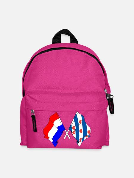 Flagge der Niederlande, Friesland gekreuzt - Kinder Rucksack - Fuchsia