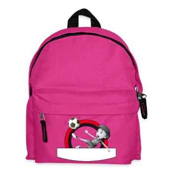 Footballer kicks out of the circle - Kids' Backpack - fuchsia - Front