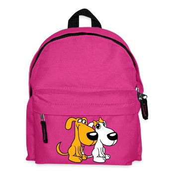 2 Dog Team Two Friends Love Couple In Love - Kids' Backpack - fuchsia - Front