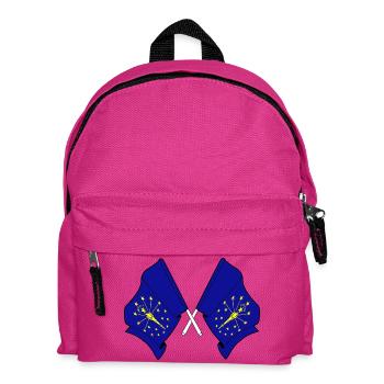 Two flags crossed Indiana - Kids' Backpack - fuchsia - Front
