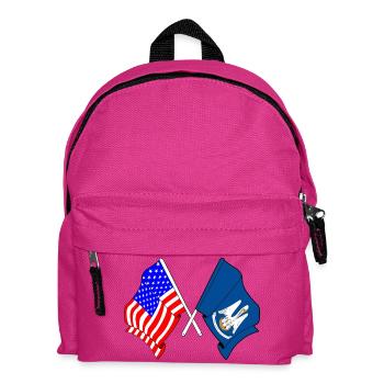 Drapeau des États-Unis et de l’État de Lousiane franchi - Sac à dos Enfant - fuchsia - Devant